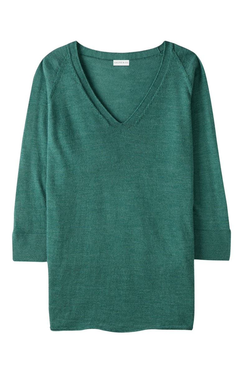 Celtic & Co. Fine Knit Merino V-Neck Sweater, Alternate, color, 