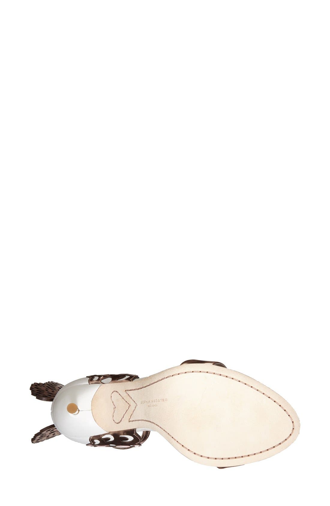 'Evangeline' Sandal, Alternate, color, WHITE/ ROSE GOLD