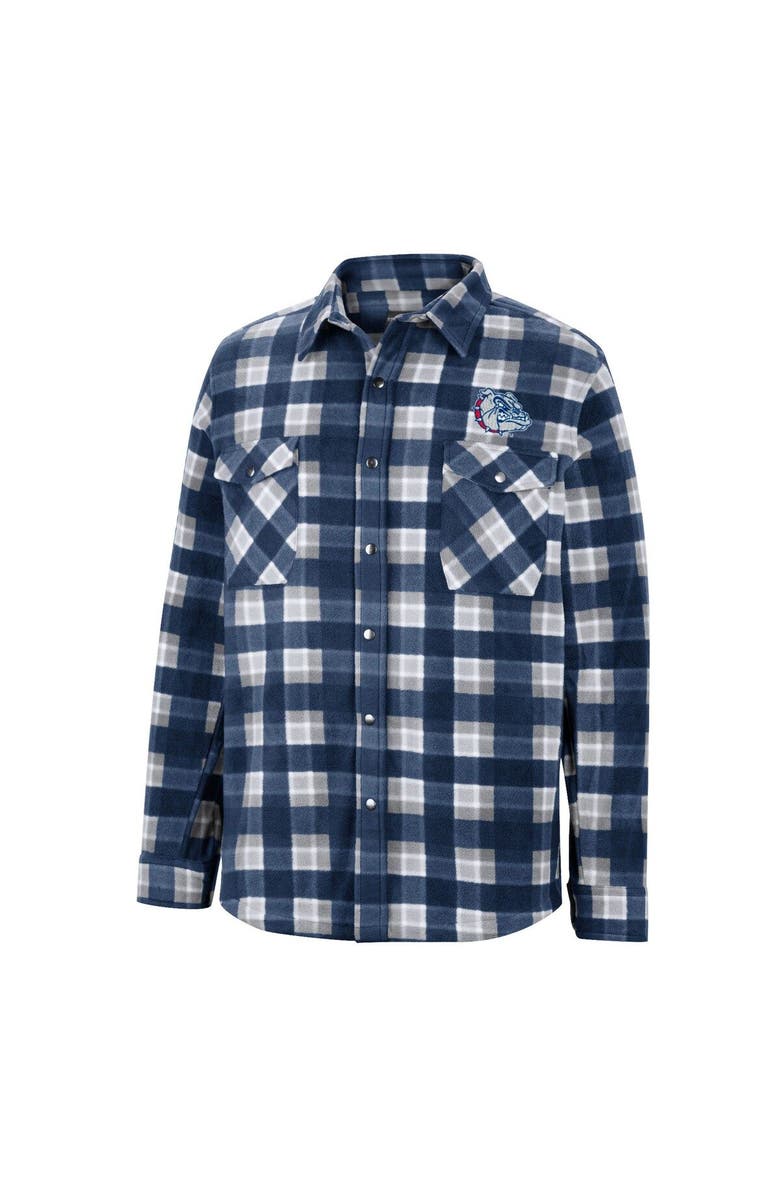COLOSSEUM Men's Colosseum Navy/White Gonzaga Bulldogs Ellis Plaid Full-Snap Shirt Jacket, Alternate, color, 