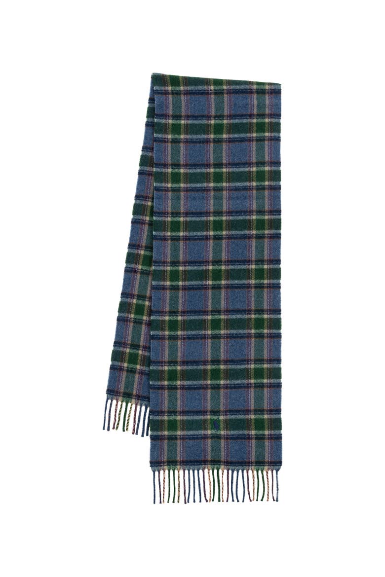 Recycled Classic Plaid Scarf, Alternate, color, Rustic Navy Multi