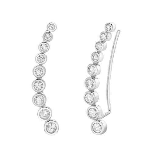 Luvmyjewelry Gaia Bubble Diamond Crawler Cuff Earrings