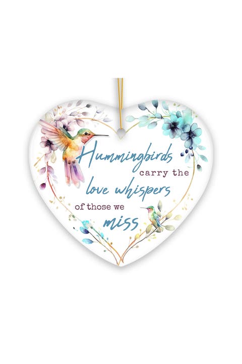Hummingbird Love Whispers Heart Ornament