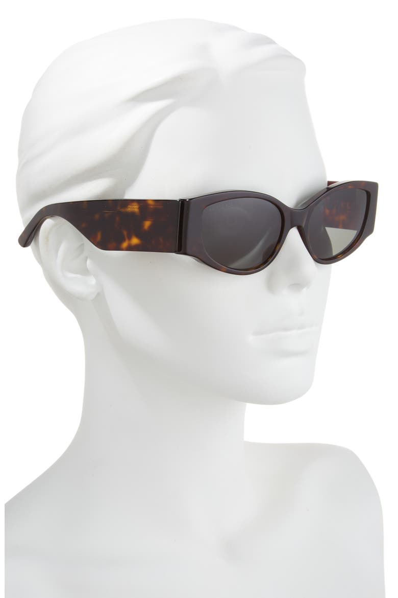 58mm Modified Cat Eye Sunglasses, Alternate, color, BLACK BLACK GREY