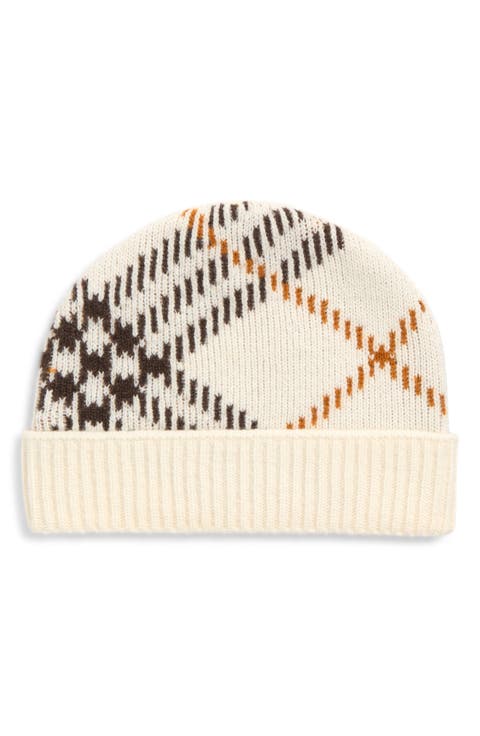 Core Check Cashmere Blend Beanie