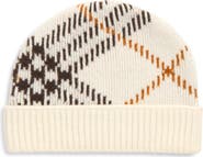 Burberry Core Check Cashmere Blend Beanie