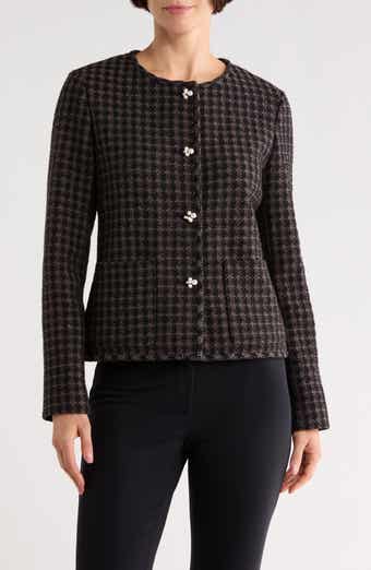 Pearly Button Crop Tweed Jacket