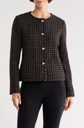 Lafayette 148 New York Pearly Button Crop Tweed Jacket