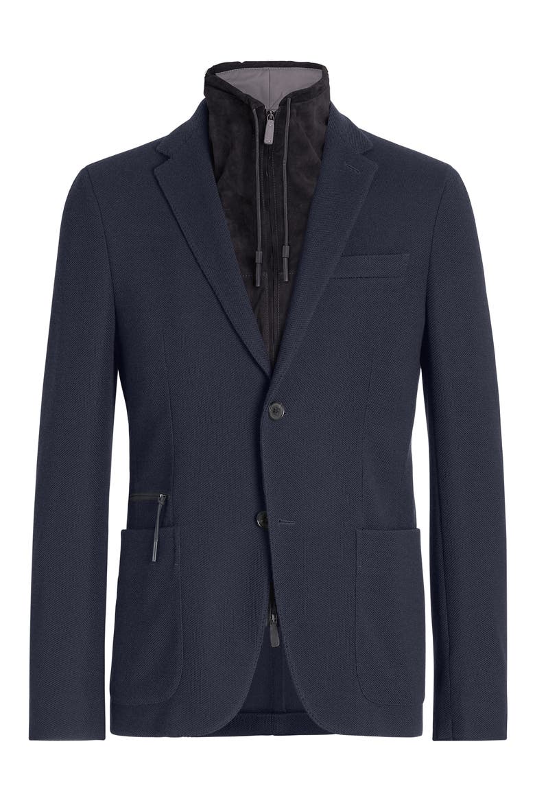High Performance™ Jersey Jacket with Removable Suede Bib, Alternate, color, NAVY