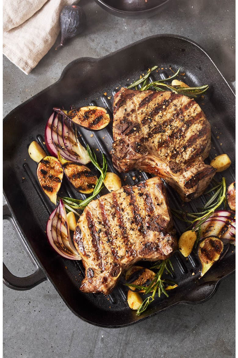 x Bobby Flay 11" Cast Iron Square Grill Pan, Alternate, color, BLACK