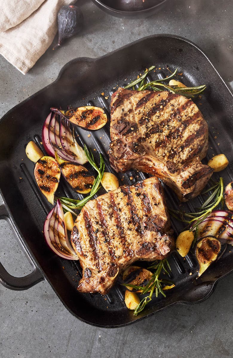 GreenPan x Bobby Flay 11" Cast Iron Square Grill Pan, Alternate, color, Black