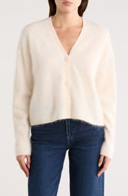 Nordstrom Brushed Cashmere V-Neck Cardigan