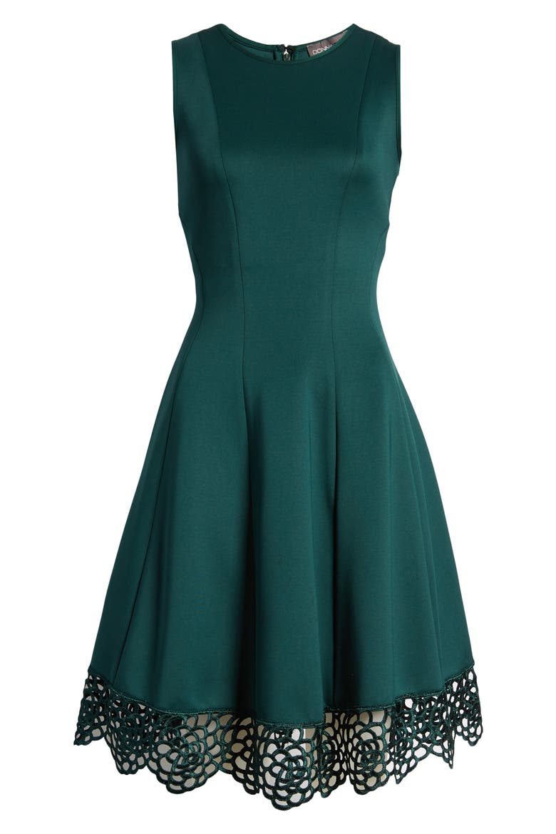 Donna Ricco Sleeveless Fit & Flare Dress, Alternate, color, HUNTER