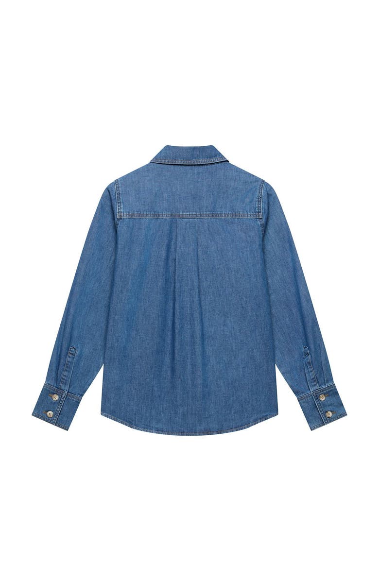 MINT VELVET Bow Detail Denim Shirt, Alternate, color, Blue