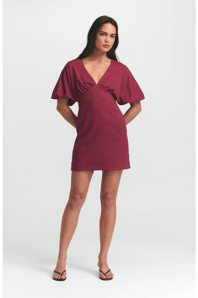 Palm Mini Dress, Alternate, color, Burgundy