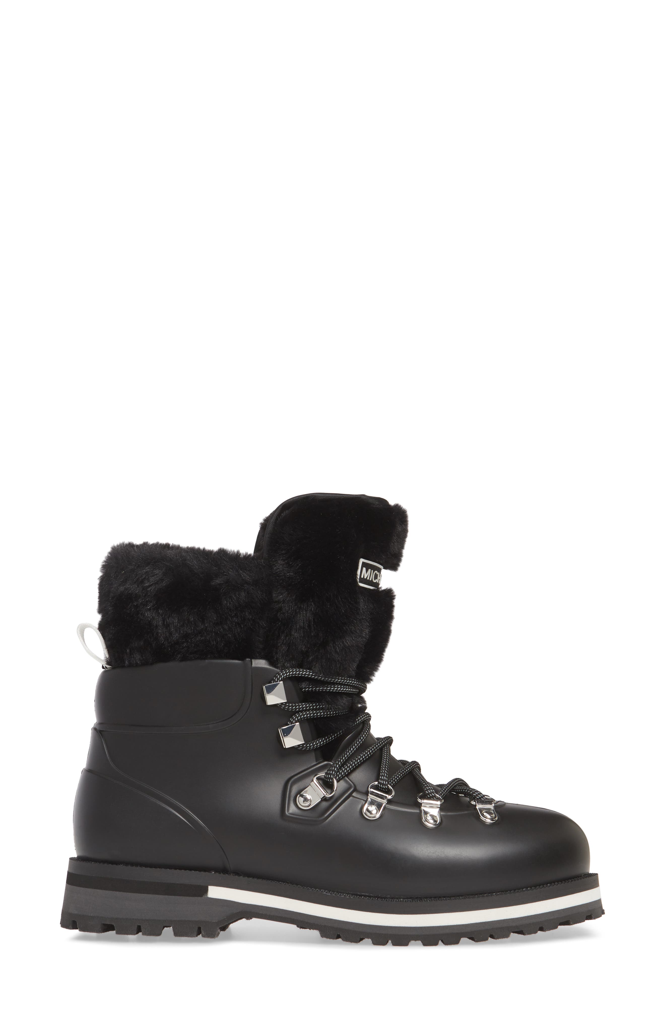 MICHAEL Michael Kors Lanis Faux Fur Trim Waterproof Lace-Up Boot, Alternate, color, 