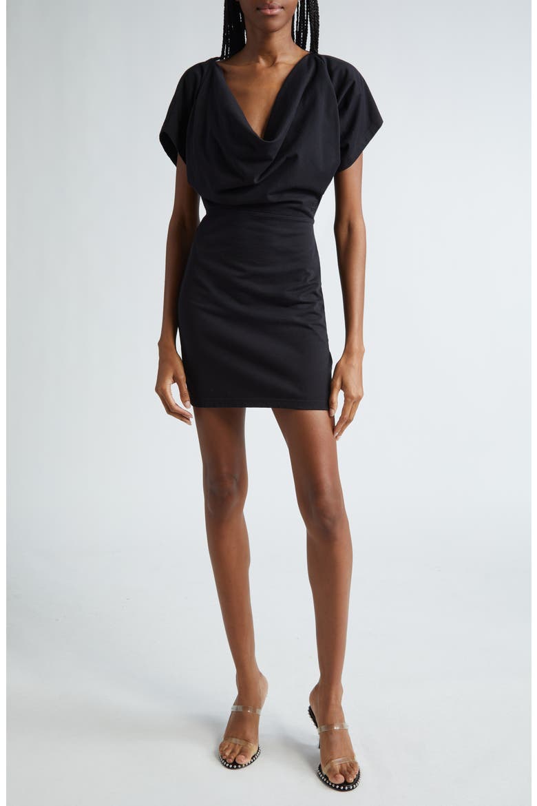 Cowl Neck Knit Dress, Main, color, BLACK