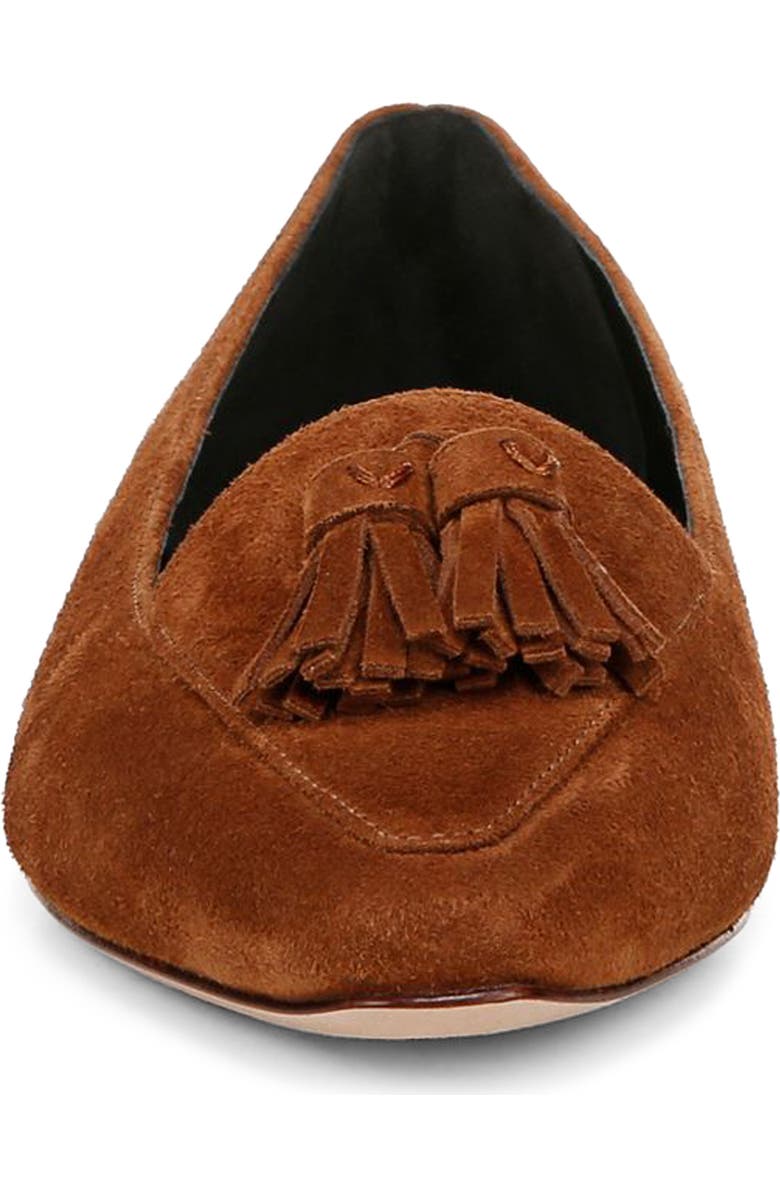 Veronica Beard Cleo Tassel Pointed Toe Loafer, Alternate, color, Caramel