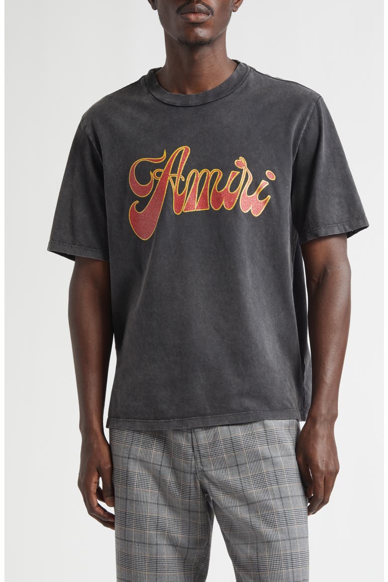 Groovy Glitter Logo Graphic T-Shirt, Main, color, BLACK