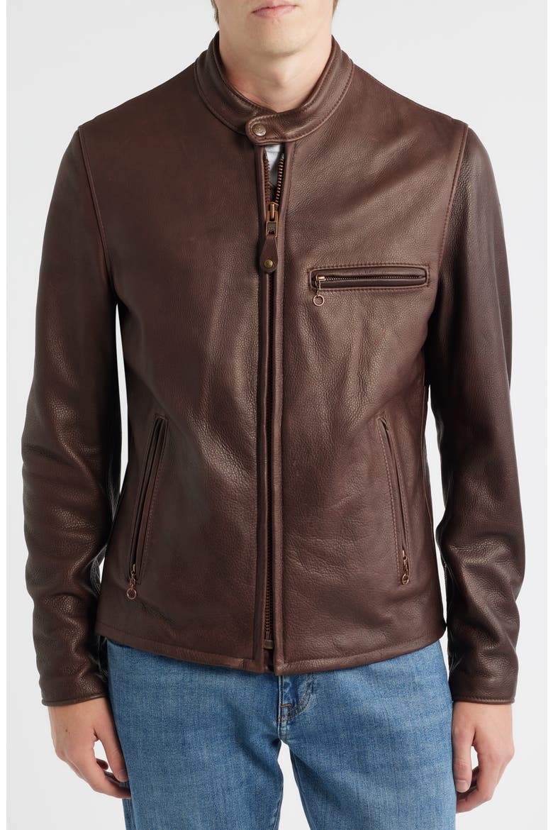 Café Racer Oil Tanned Leather Moto Jacket (Men) | Nordstrom