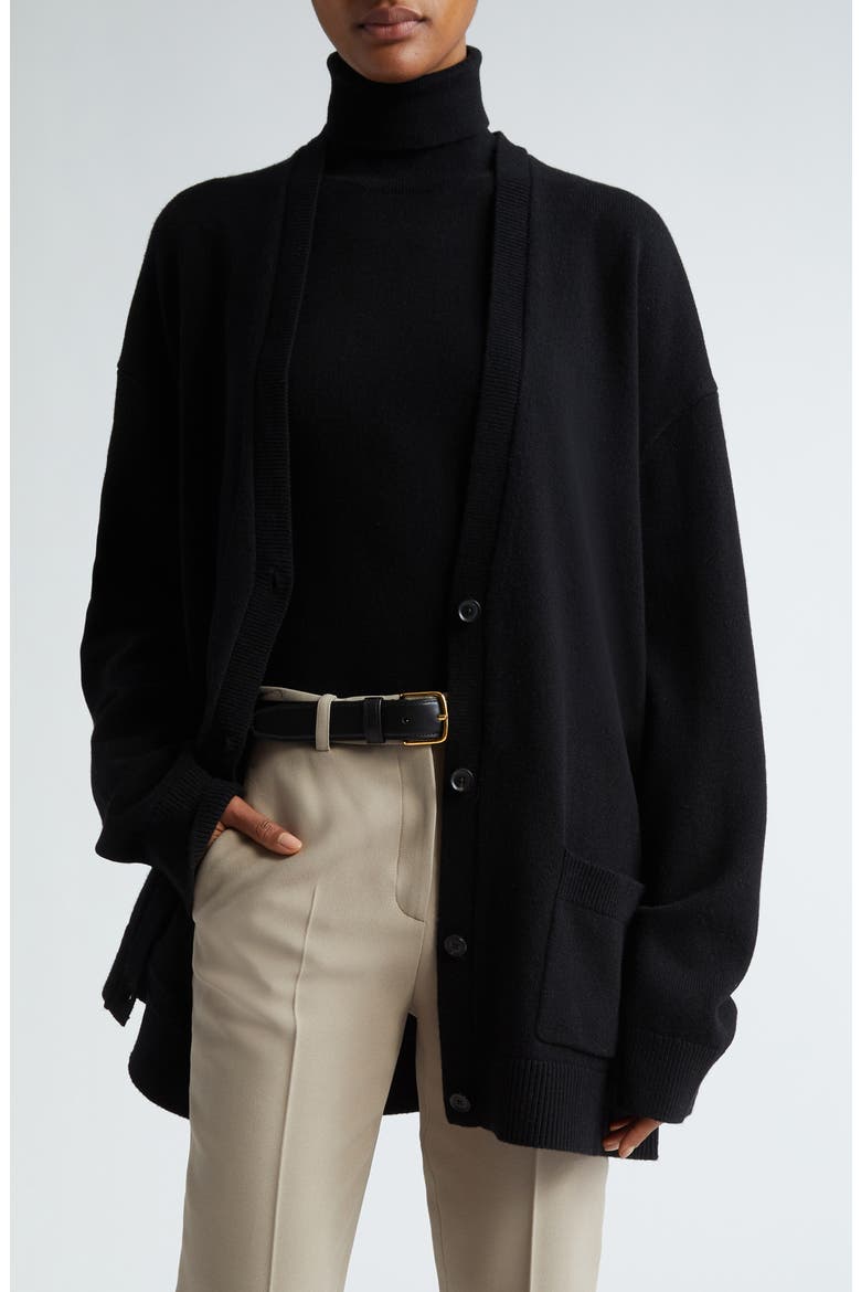 Oversize Cashmere Cardigan, Main, color, BLACK
