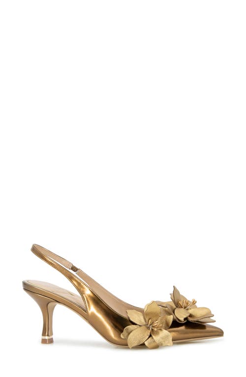 Kenneth Cole Davia Slingback Pointed Toe Pump In Bronze Leather