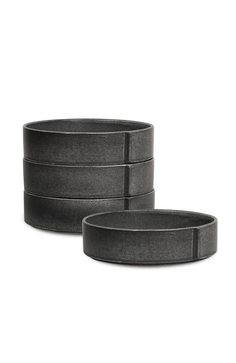 Stone Lain Bao Stoneware 4-Piece Pasta Bowl Set, Main, color, Charcoal