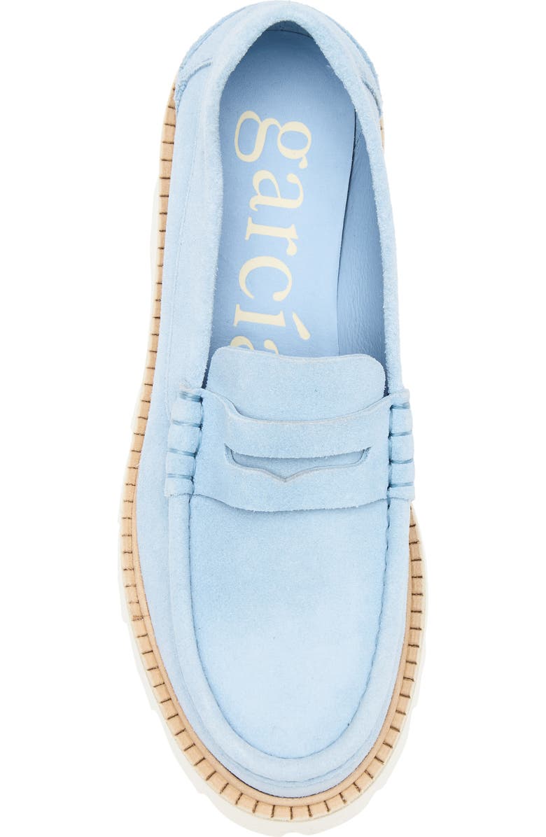 Pedro Garcia Sebas Lug Sole Penny Loafer, Alternate, color, Sky Castoro