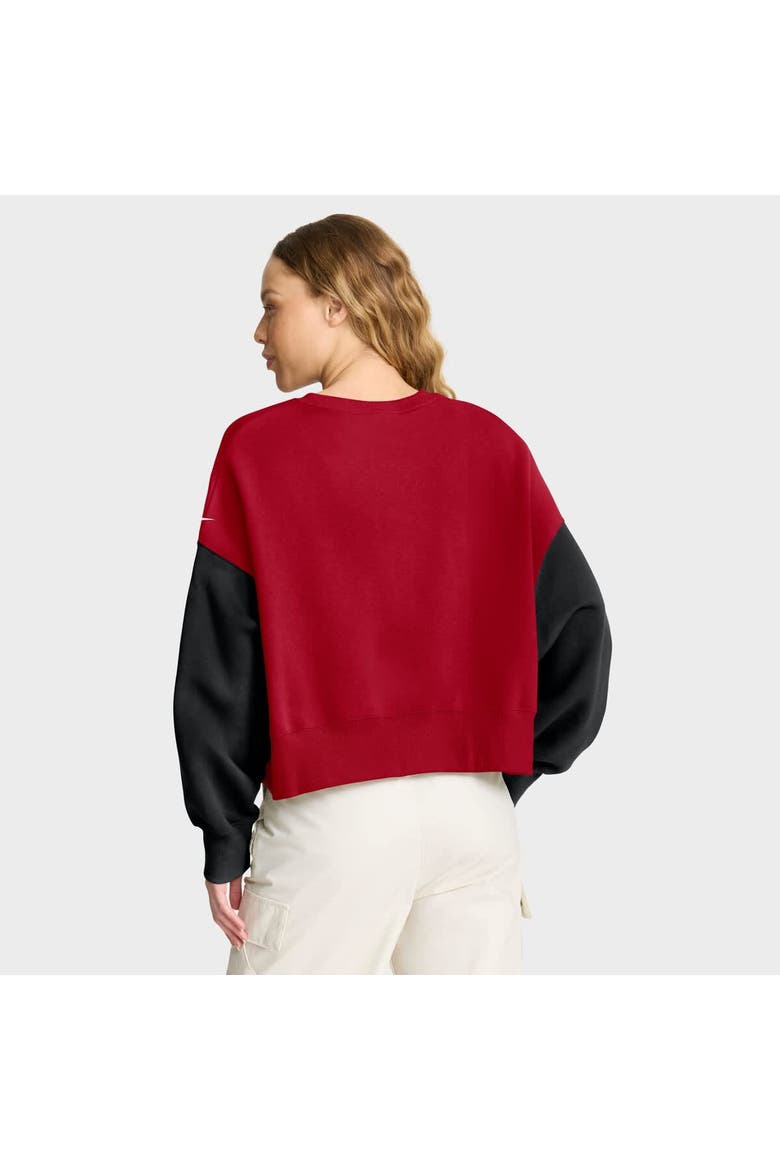 Women's Nike Scarlet San Francisco 49ers Oversized Color-Block Pullover Sweatshirt, Alternate, color, Scarlet
