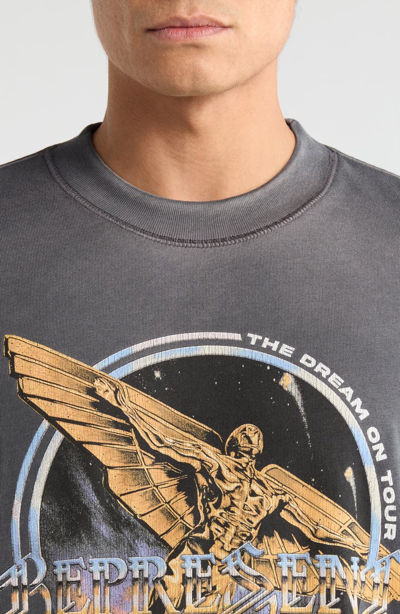 Represent Golden Tour Cotton Graphic T-Shirt, Alternate, color, Sun Fade Grey