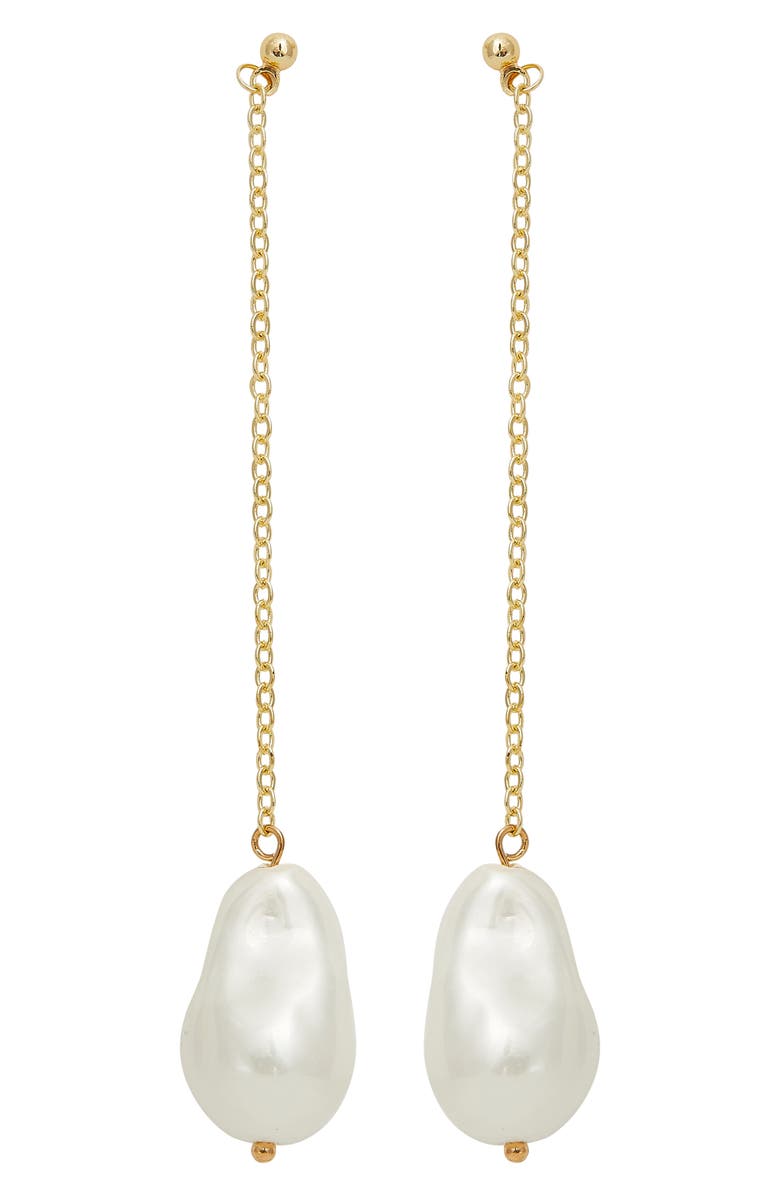 Petit Moments Wren Imitation Pearl Linear Drop Earrings, Main, color,