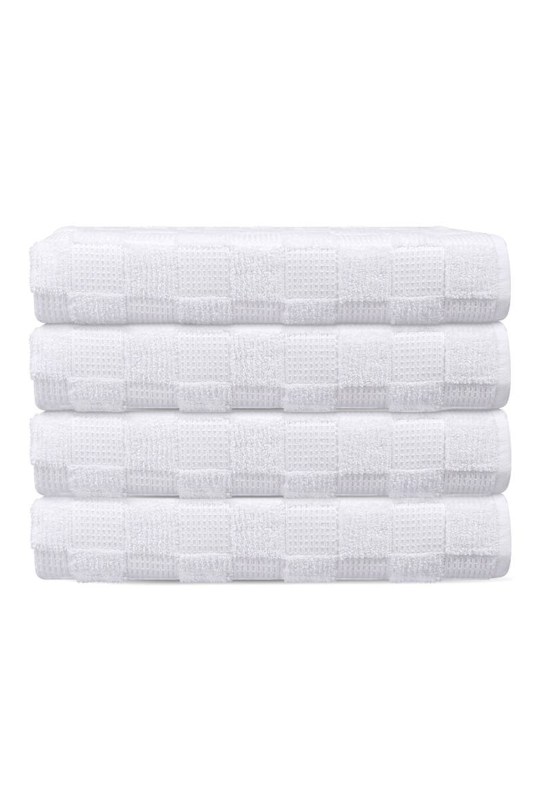 Waffle Terry 4-Piece Turkish Cotton Bath Towel Set, Main, color, WHITE