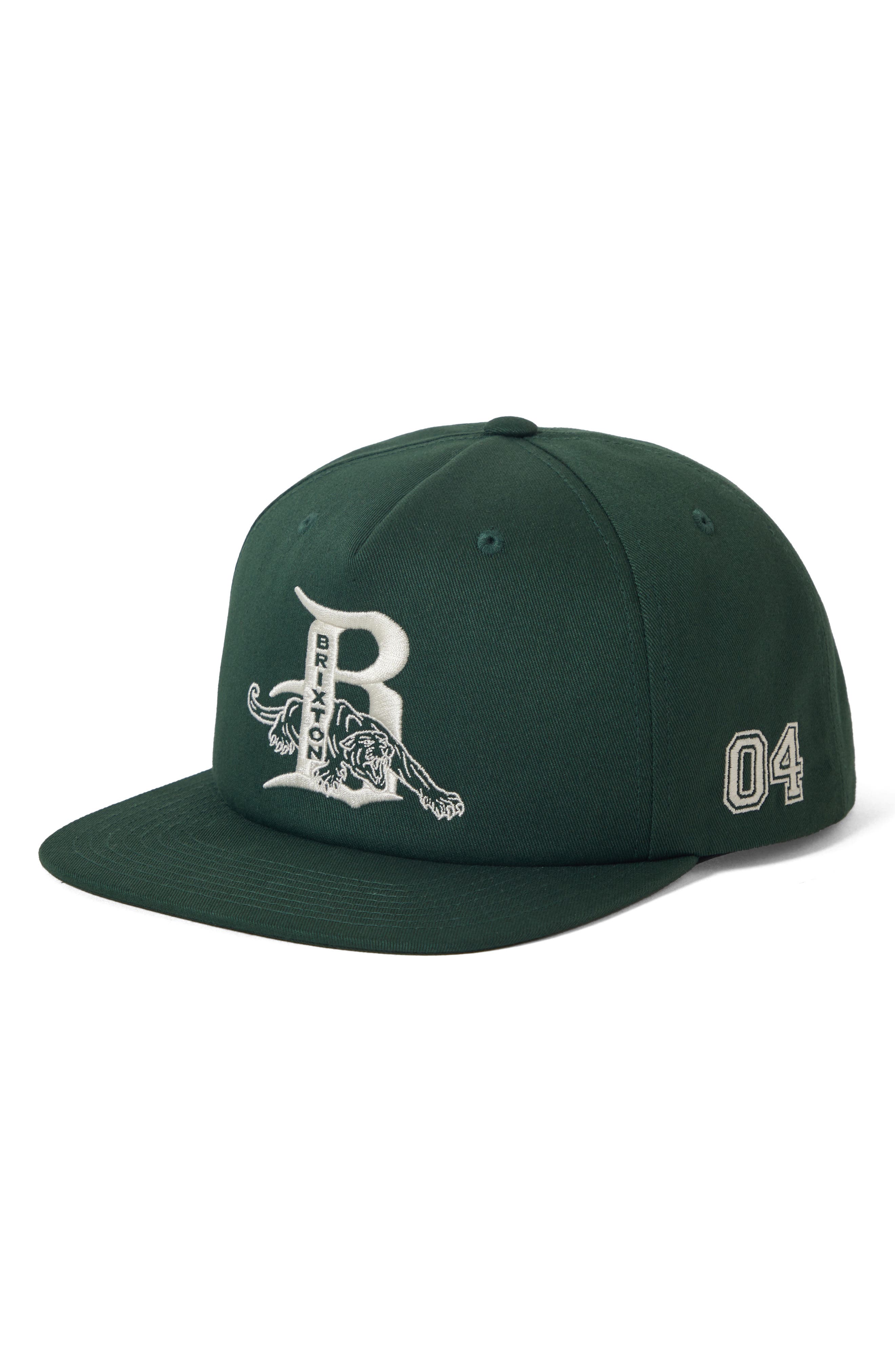 Brixton Predator Embroidered Snapback Baseball Cap In Green