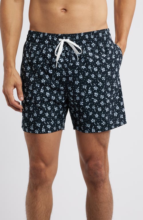 Chubbies The Daisy Dives 5.5-inch Floral Swim Trunks In Black - Pattern Base Plaids