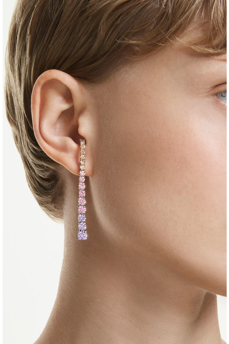 Matrix Crystal Drop Earrings, Alternate, color, SILVER/ MULTI