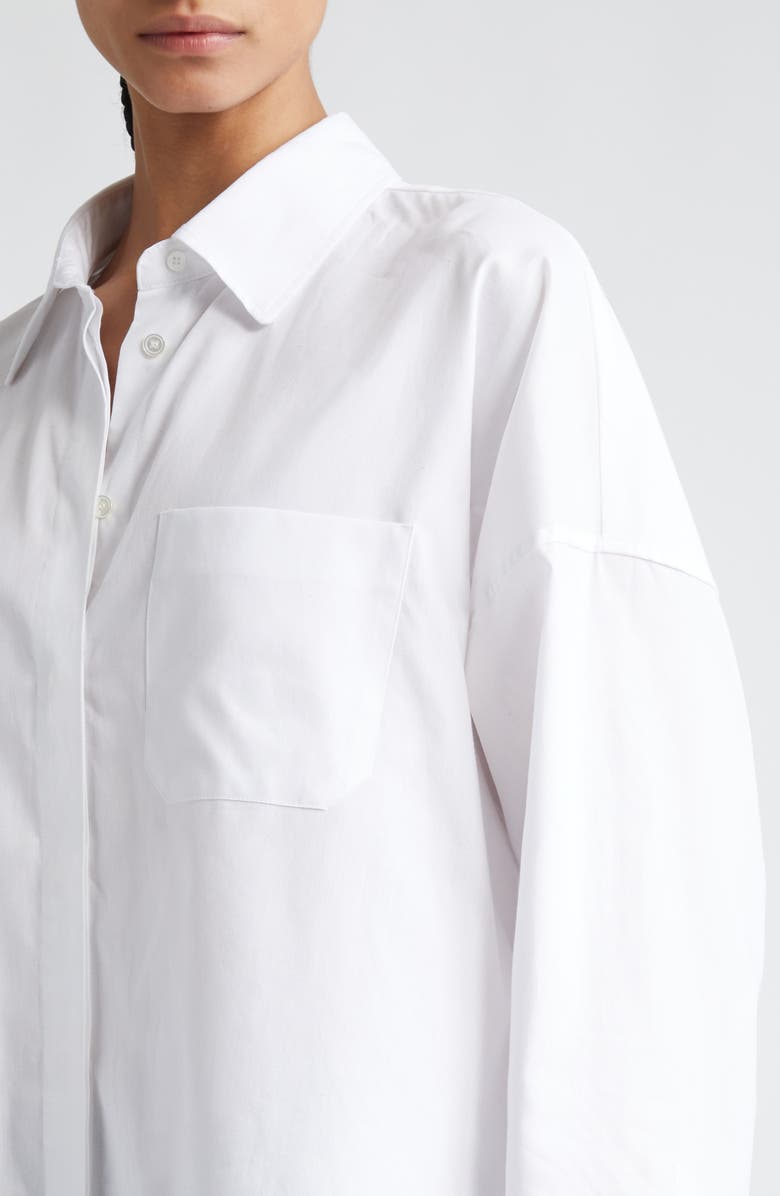 Max Mara Lodola Long Sleeve Cotton Oxford Trapeze Shirt, Alternate, color, 