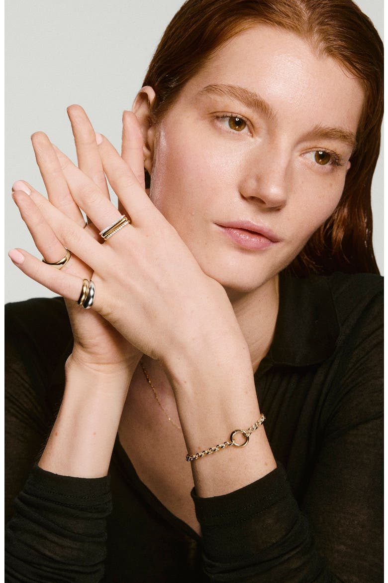 Pavé Puzzle Stacking Ring, Alternate, color, 18k Gold Vermeil
