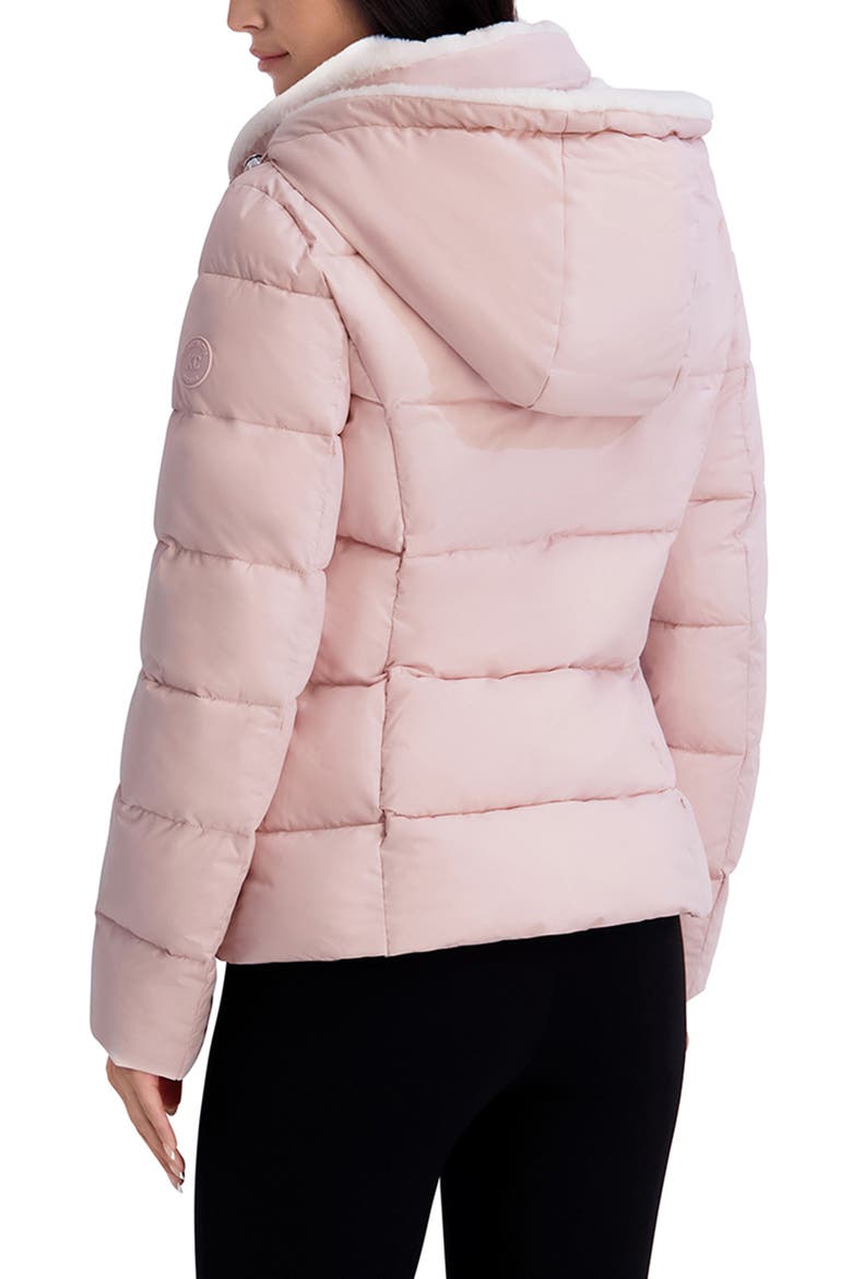Water Resistant Hooded Faux Fur Lined Puffer Jacket, Alternate, color, LIGHT PINK