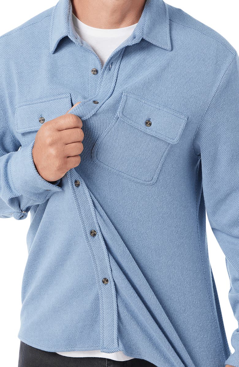 Fair Harbor Dunewood Stretch Flannel Button-Up Shirt, Alternate, color, Maritime Twill