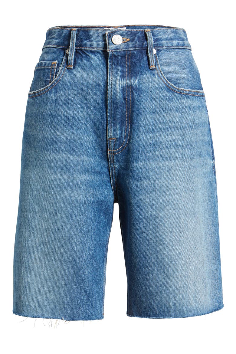 High Waist Denim Bermuda Shorts, Alternate, color, DEL AMO