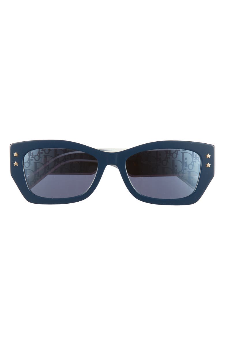 DIOR 'DiorPacific S2U 53mm Rectangular Sunglasses, Main, color, Shiny Blue / Smoke Mirror