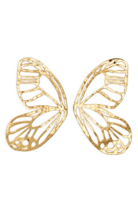 Sai Butterfly Wing Statement Drop Earrings