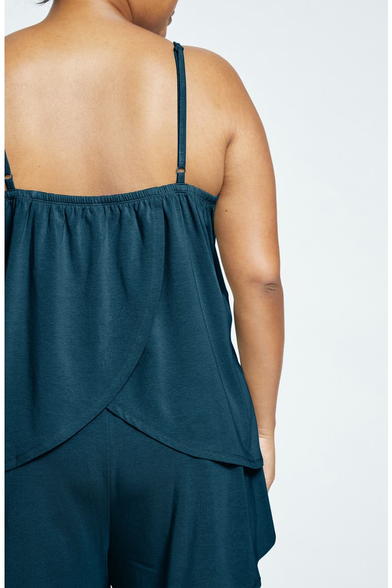 Natalie Jersey Camisole & Shorts Sleep Set, Alternate, color, DEEP SEA