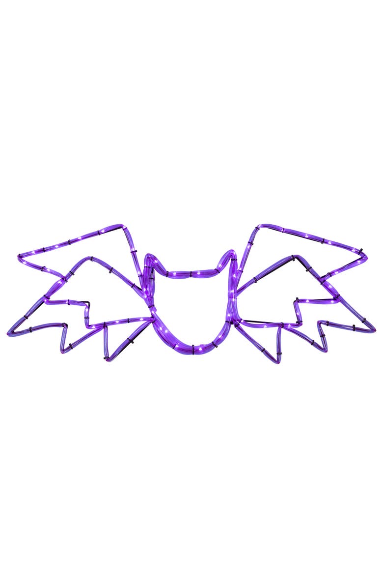 Northlight LED Lighted Bat 4-Function Halloween Window Decoration - 23.5" - Purple Lights, Main, color, 