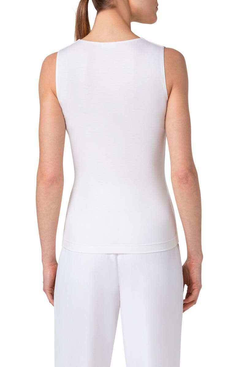 Akris punto Square Neck Tank, Alternate, color, Cream