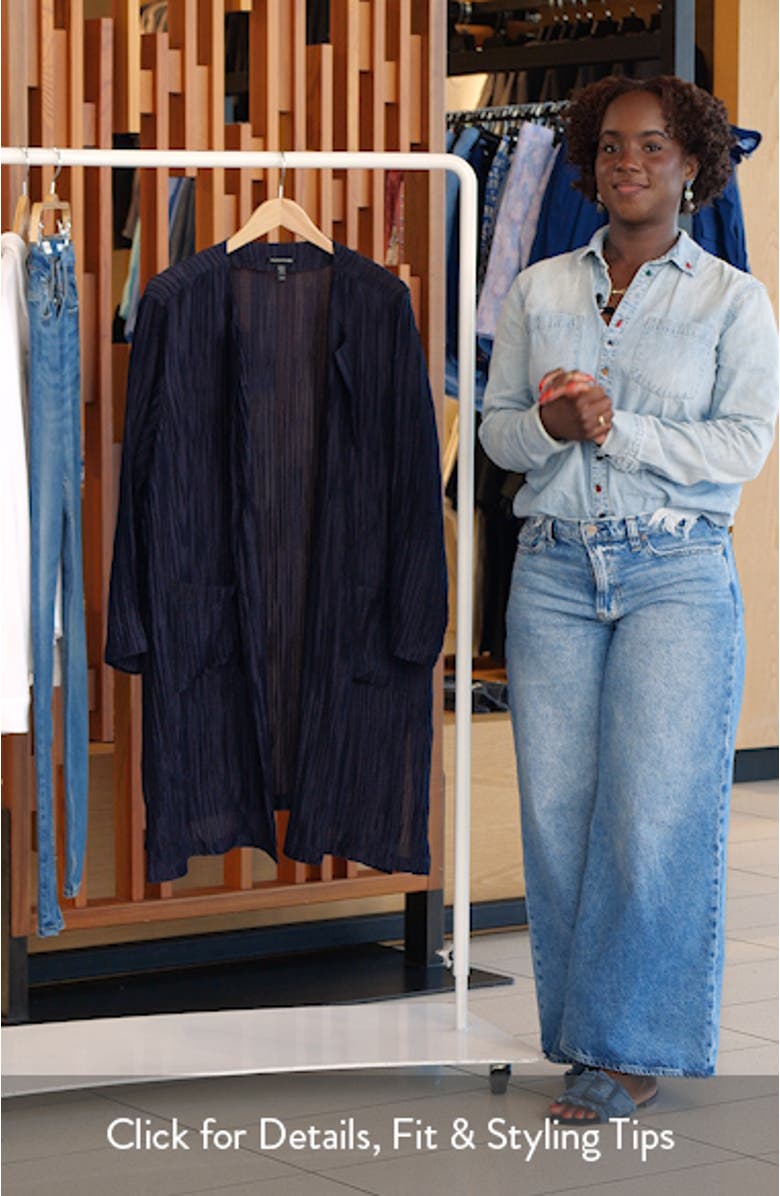 Longline Open Front Crinkle Jacket, sales video thumbnail