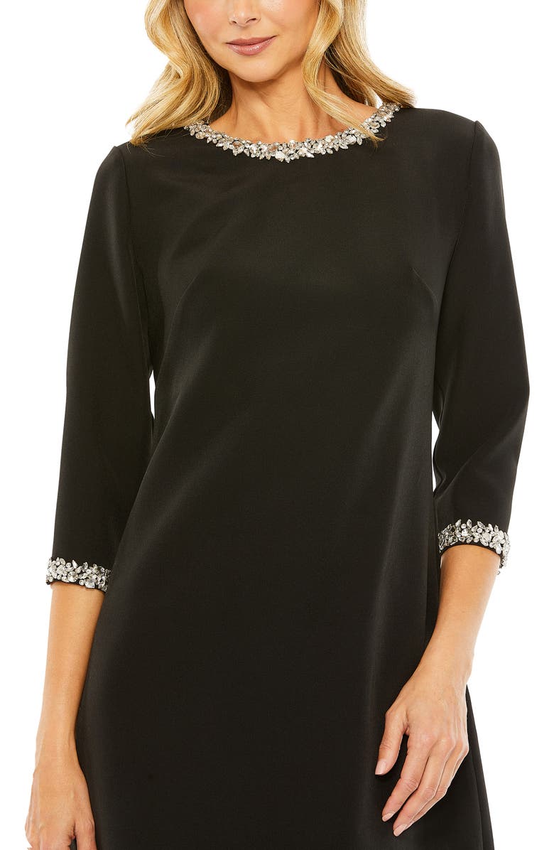 Mac Duggal A-Line Embellished Cocktail Dress, Alternate, color, Black
