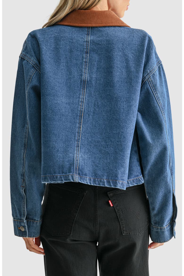 Contrast Collar Denim Jacket, Alternate, color, DENIM