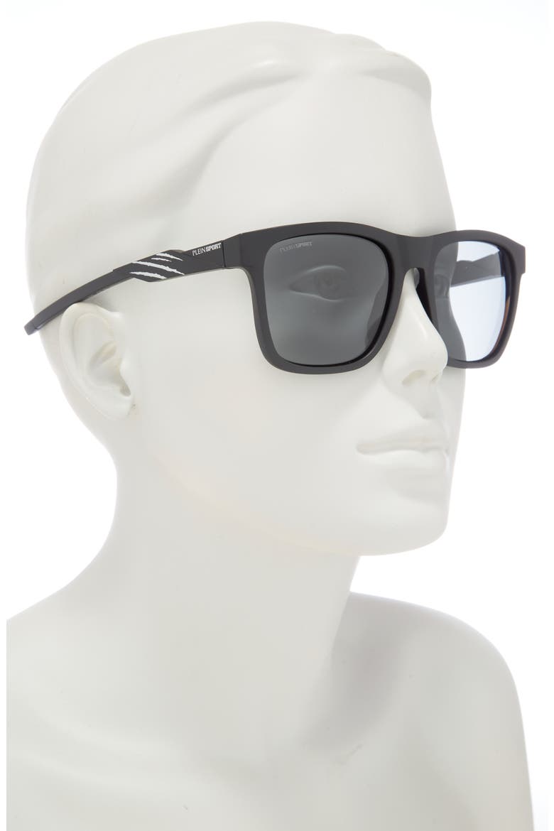 Sport 56mm Square Sunglasses, Alternate, color, BLACK BLACK SMOKE