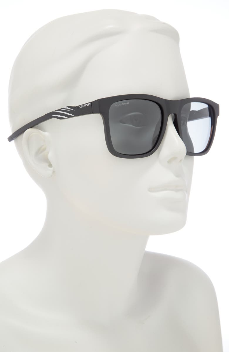 PHILIPP PLEIN Sport 56mm Square Sunglasses, Alternate, color, Black Black Smoke