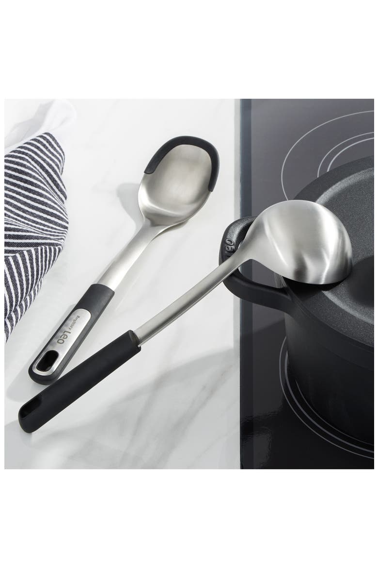 2-Piece Ladle & Serving Spoon Set, Alternate, color, SILVER